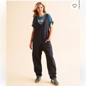 Free People High Roller Overall Denim Jumpsuit
